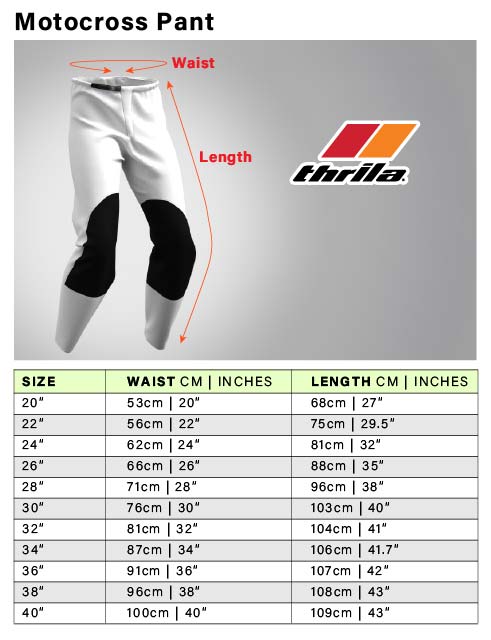 Pant size chart