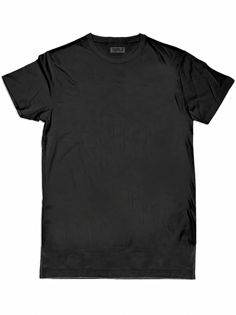 Blank black THRILA T-shirt, front