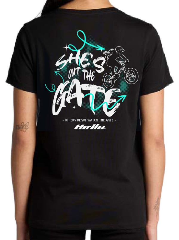 Out The Gate Tee Ladies Teal