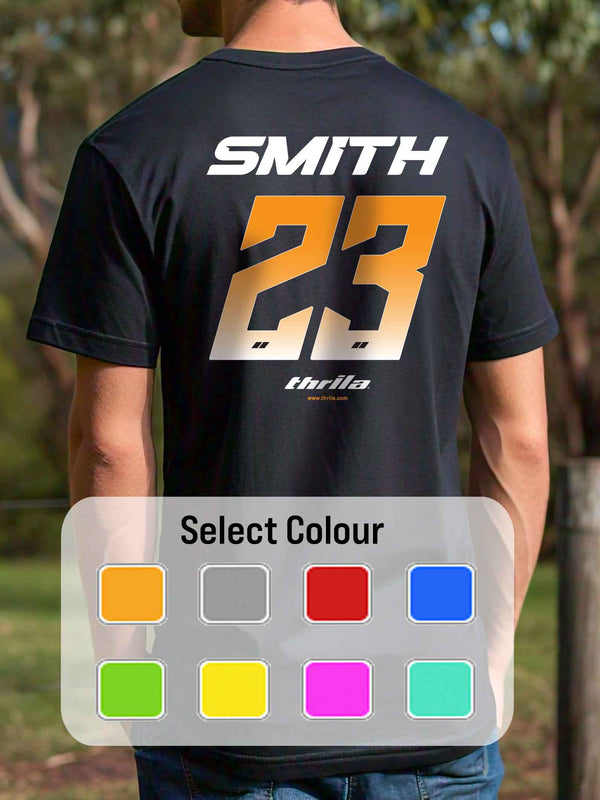 Racer CUSTOM NAME & NUMBER Tee