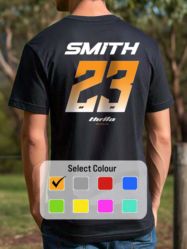 Racer CUSTOM NAME & NUMBER Tee