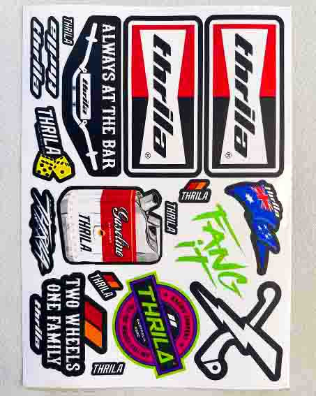 Thrila A4 Sticker Sheet | Bike Helmet Stickers | Bike Stickers – thrila