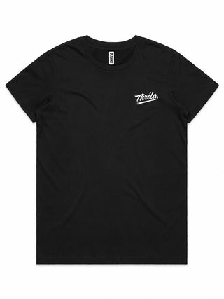 Apache Black Ladies Top (Choose Tee or Tank) — tee front view