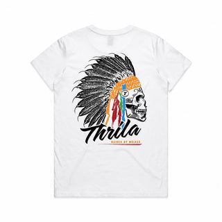 Apache White Ladies Top (Choose Tee or Tank) — tee back view