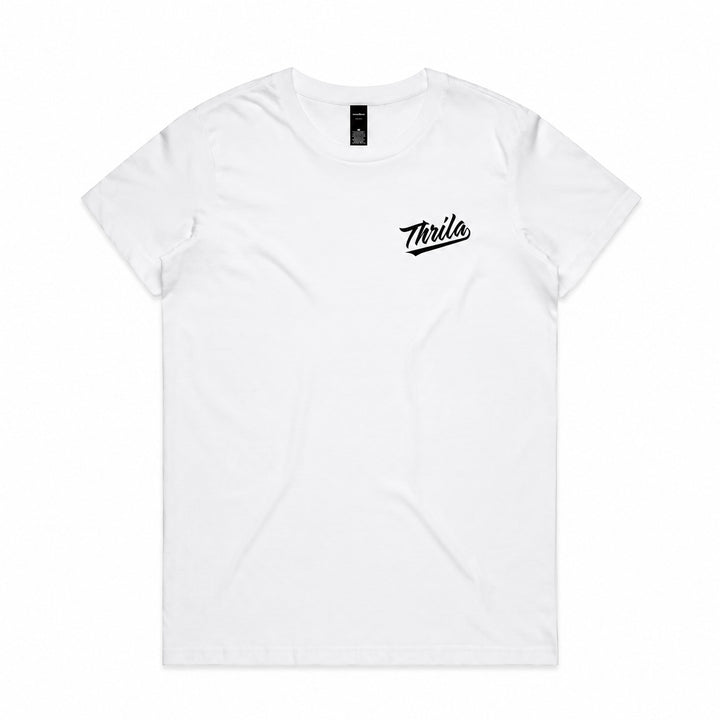 Apache White Ladies Top (Choose Tee or Tank) — tee front view