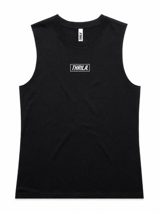 Box Black Ladies Top (Choose Tee or Tank) — tank front