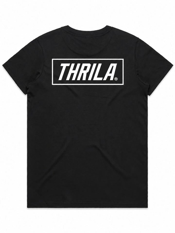 Box Black Ladies Top (Choose Tee or Tank) — tee back