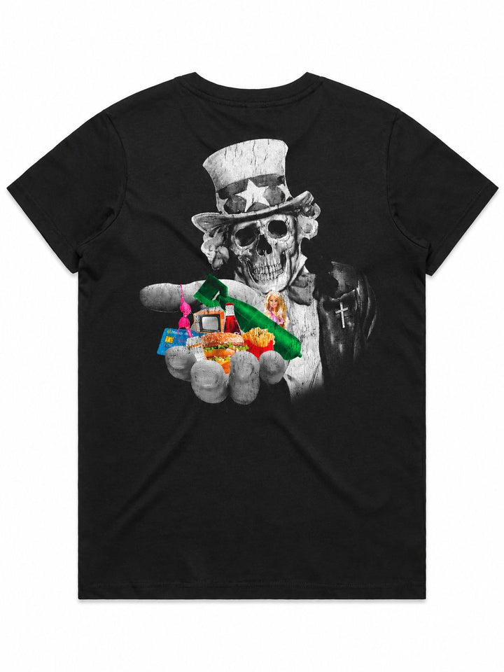 Capitalism (Art Series) Ladies Top (Choose Tee or Tank) — tee back