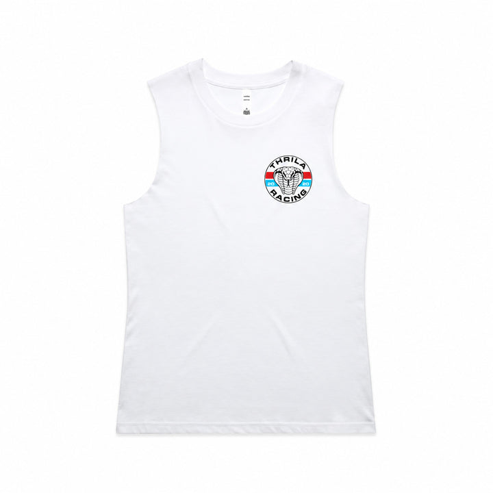 Cobra White Ladies Top (Choose Tee or Tank) — tank front view