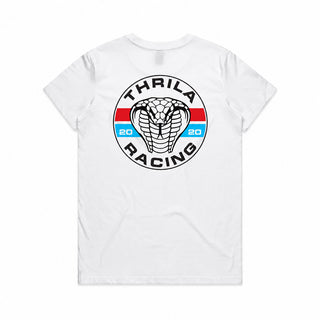 Cobra White Ladies Top (Choose Tee or Tank) — tee back view