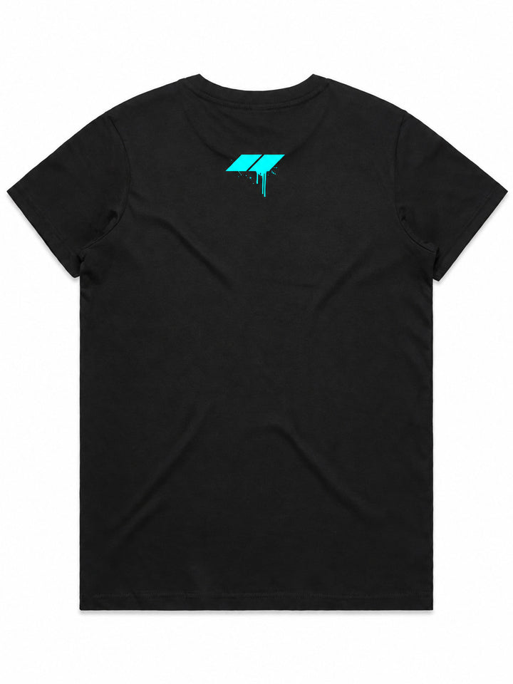 Drip Teal Ladies Top (Choose Tee or Tank) — tee back