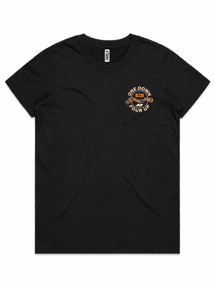 Four Up Ladies Top (Choose Tee or Tank) — tee front
