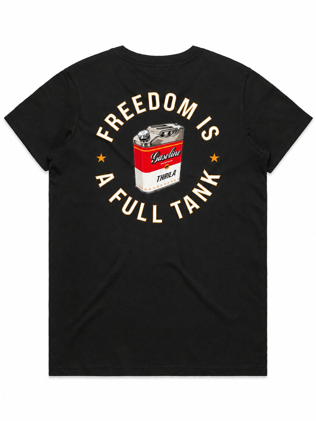 Gas Can Ladies Top (Choose Tee or Tank) — tee back view