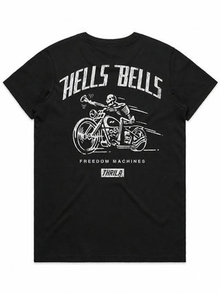 Hells Bells Ladies Top (Choose Tee or Tank) — tee back view