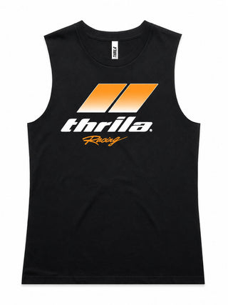 Racer CUSTOM NAME &amp; NUMBER Ladies Top (Choose Tee or Tank) — tank front