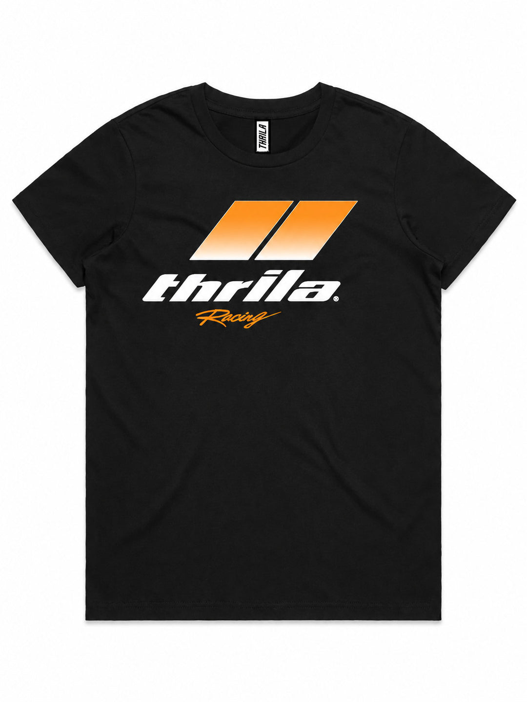 Racer CUSTOM NAME &amp; NUMBER Ladies Top (Choose Tee or Tank) — tee front