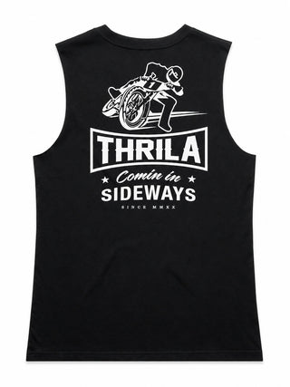 Sideways Black Ladies Top (Choose Tee or Tank) — tank back