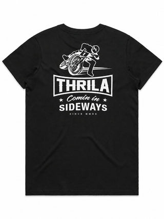 Sideways Black Ladies Top (Choose Tee or Tank) — tee back