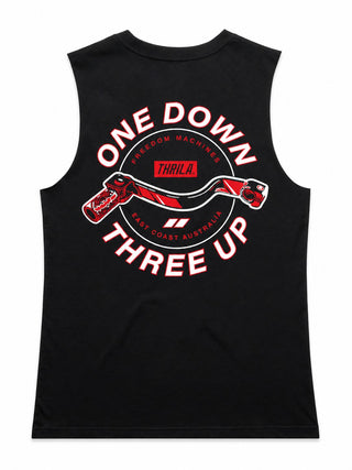 Three Up Ladies Top (Choose Tee or Tank) — tank back view
