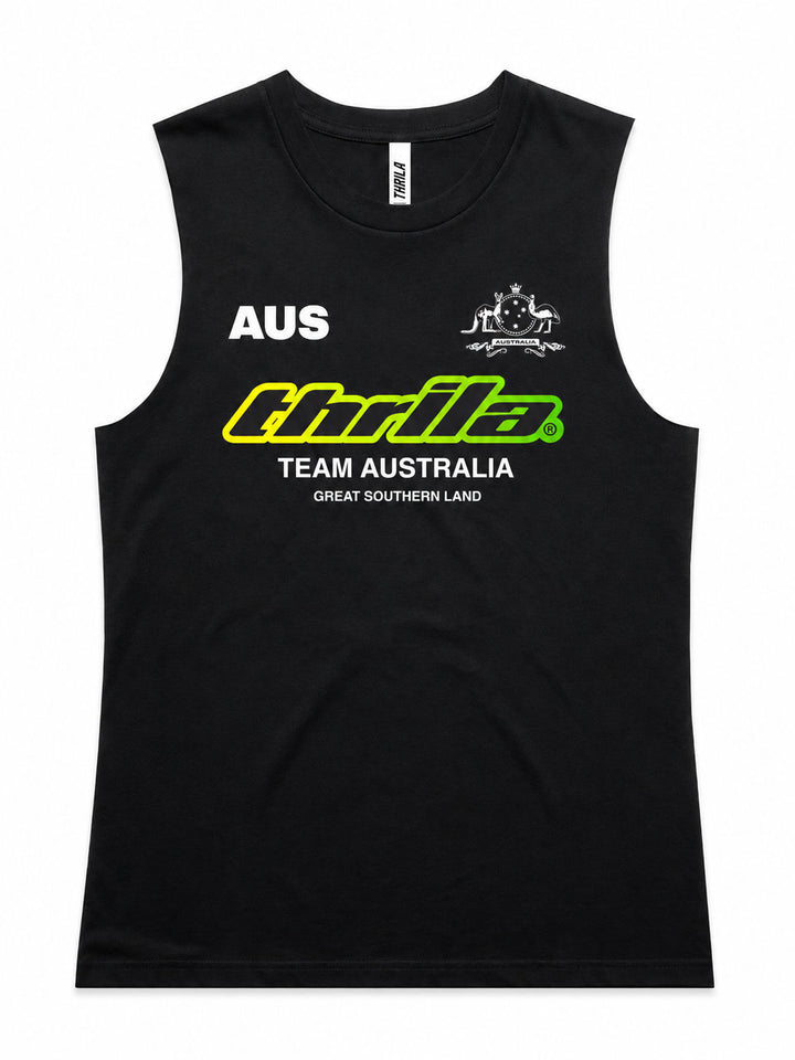 Team Australia 2026 Ladies Top (Choose Tee or Tank) — tank front view