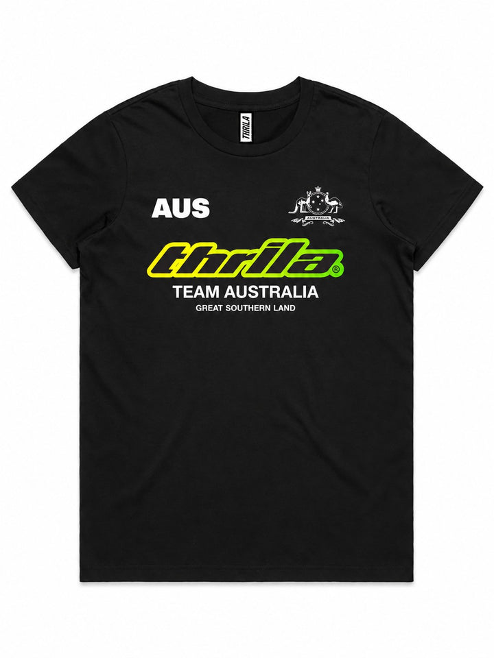 Team Australia 2026 Ladies Top (Choose Tee or Tank) — tee front view