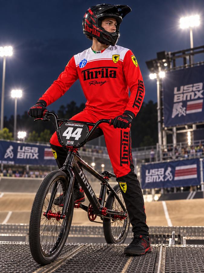 THRILA Monza BMX racewear on a rider