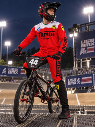 THRILA Monza BMX racewear on a rider