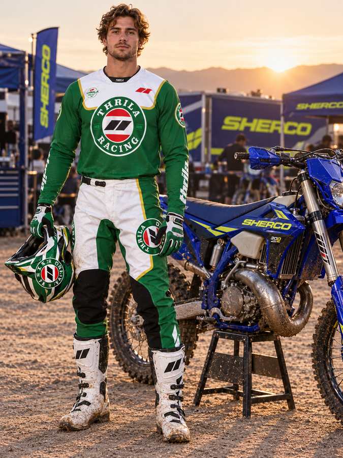THRILA Thirst Motocross racewear on a rider