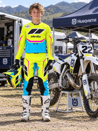 THRILA Electron Motocross racewear on a rider