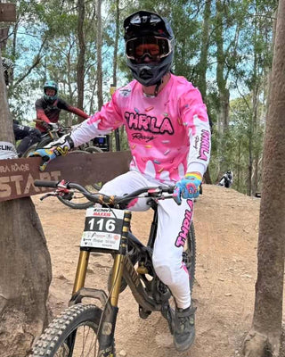 THRILA Glazed BMX/MTN Bike racewear on a rider