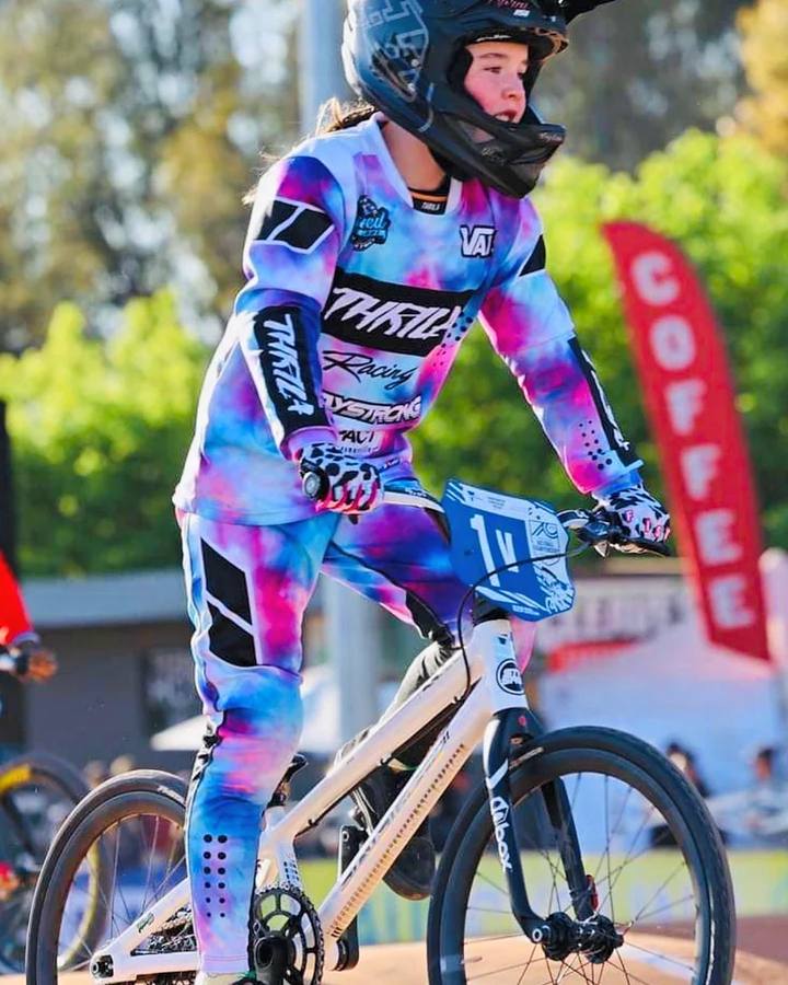 THRILA Spectrum BMX/MTN Bike racewear on a rider
